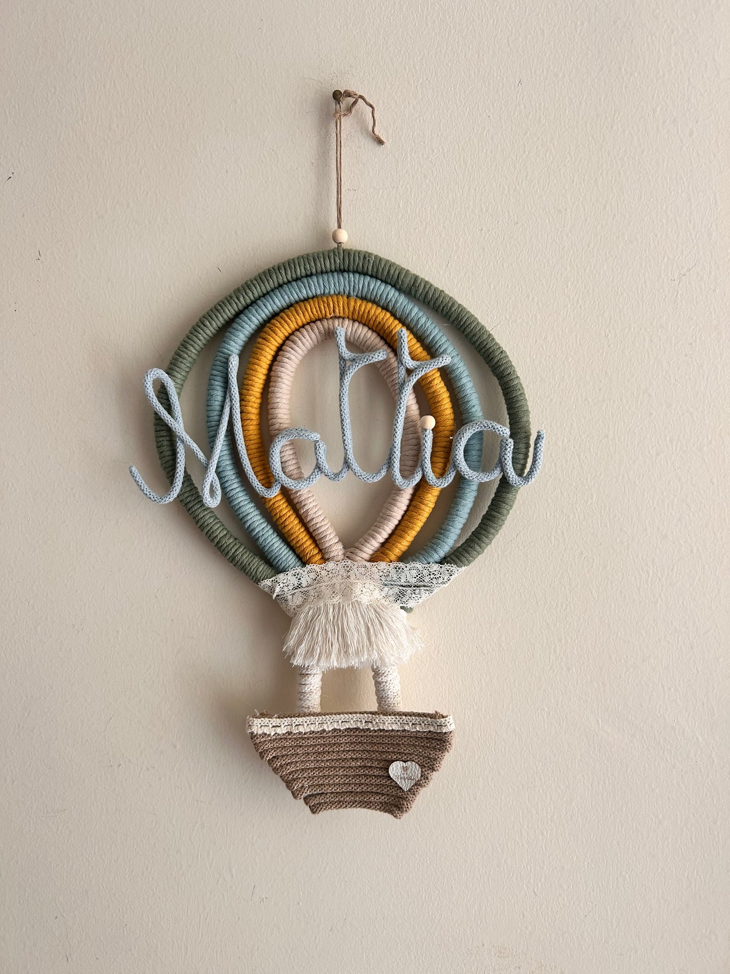 Mongolfiera Macramè • Ghirlanda nascita - MacraLu di Ludovica Mazzanti