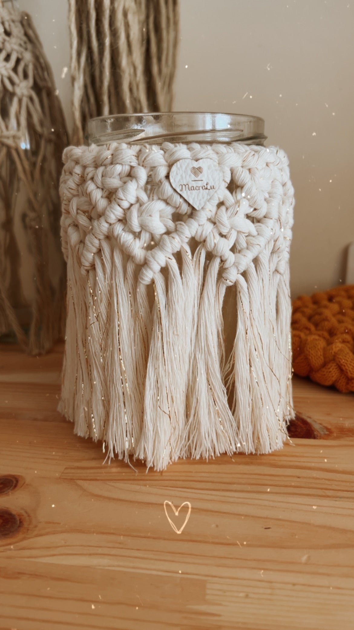 Porta candela in Macramè - MacraLu di Ludovica Mazzanti