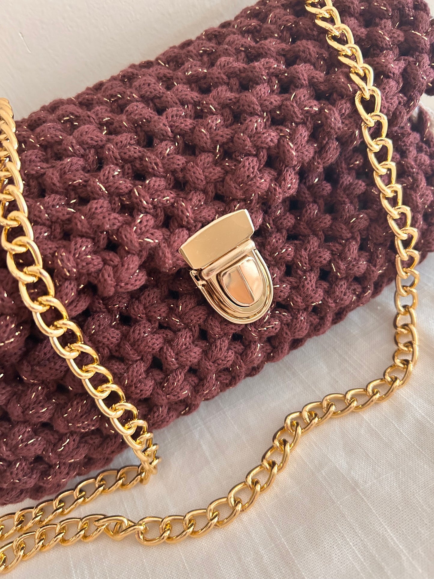 Borsa Ninfea in macramè - MacraLu di Ludovica Mazzanti