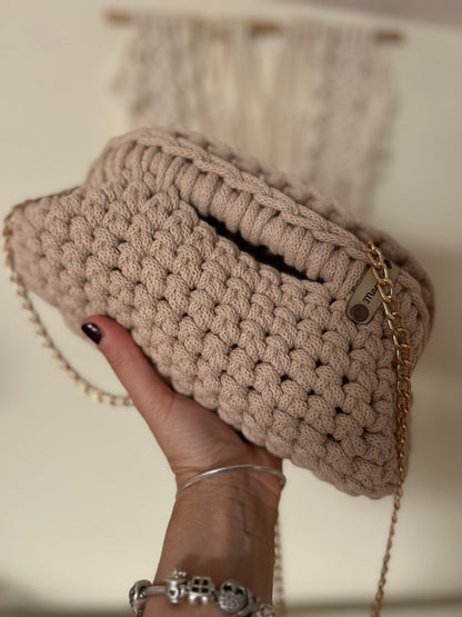 Olga Clutch Bag uncinetto con manico - MacraLu di Ludovica Mazzanti