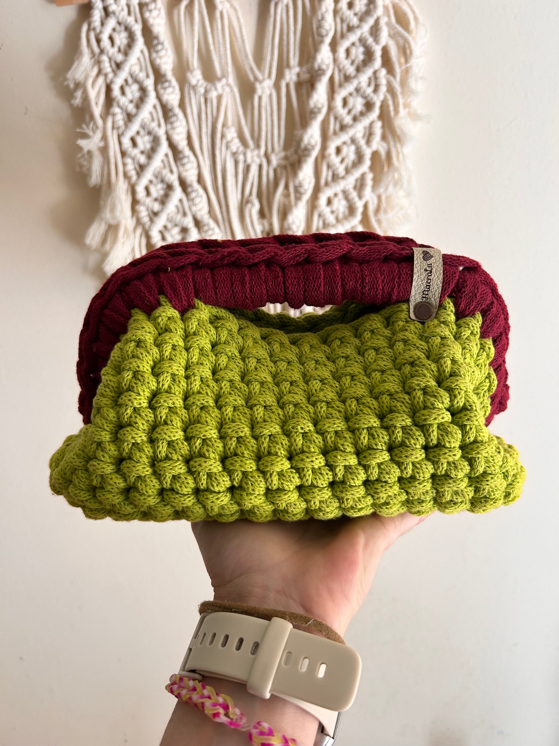 Olga Clutch Bag uncinetto con manico - MacraLu di Ludovica Mazzanti