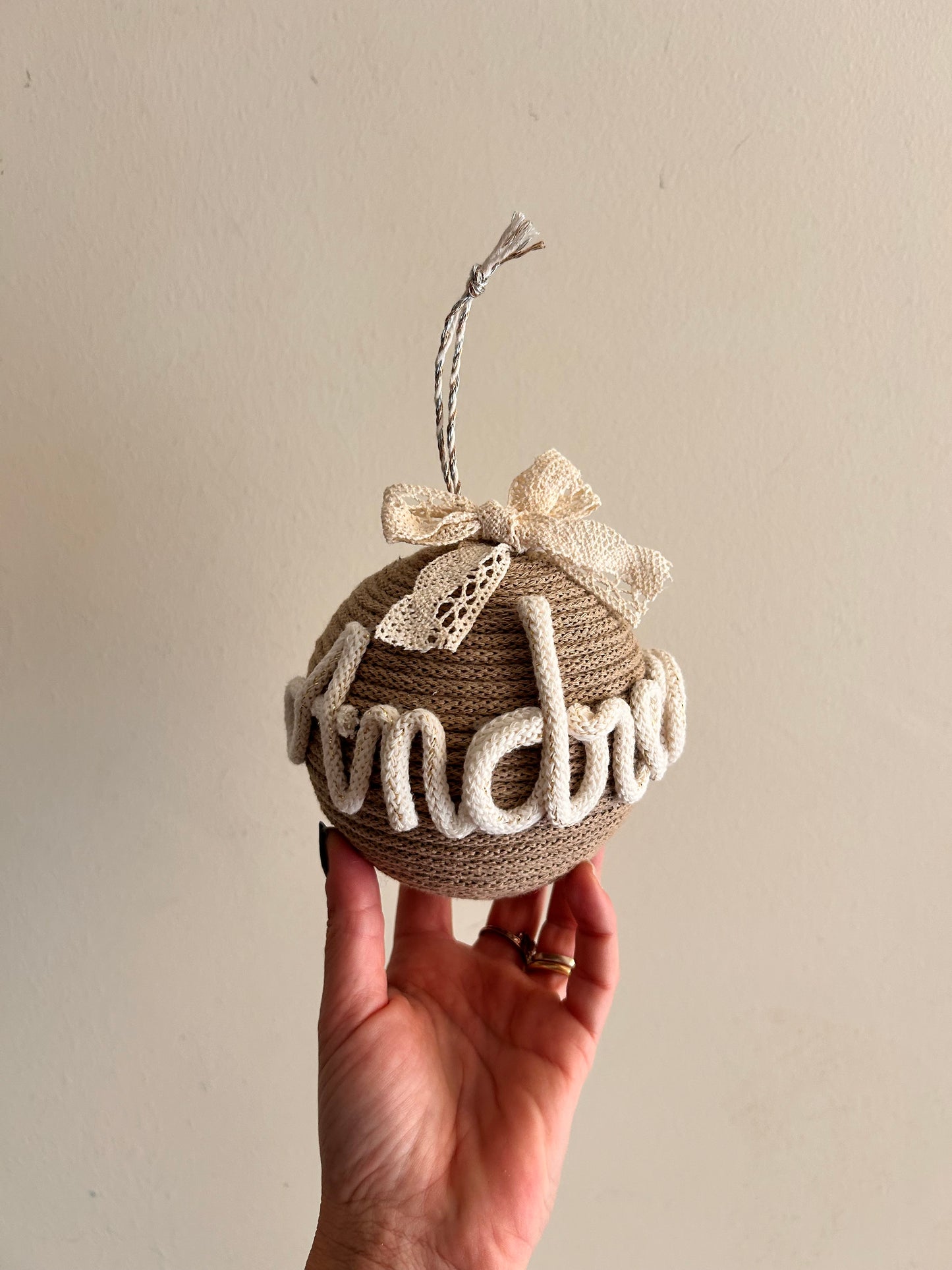 Palline di Natale in Tricotin con nome