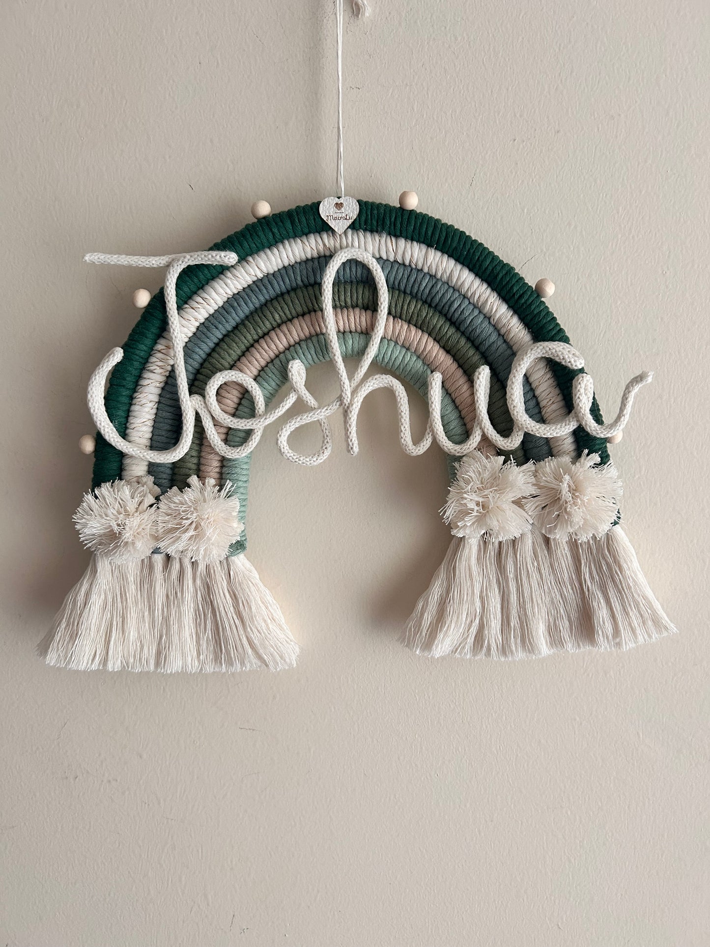 Arcobaleno in Macrame con Nome in Tricotin - MacraLu di Ludovica Mazzanti