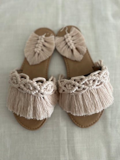 Ciabattina in Macramè mod. Orchidea - MacraLu di Ludovica Mazzanti