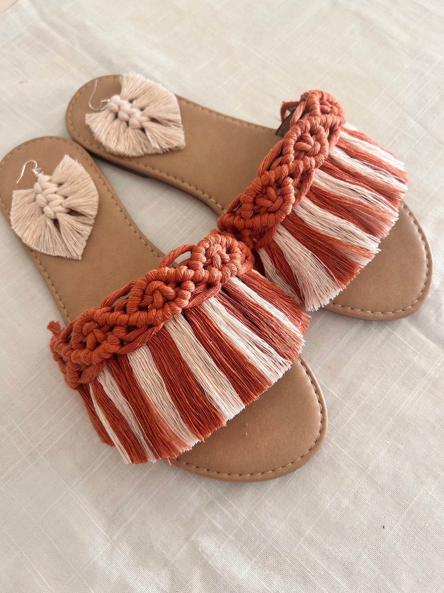 Ciabattina in Macramè mod. Orchidea - MacraLu di Ludovica Mazzanti