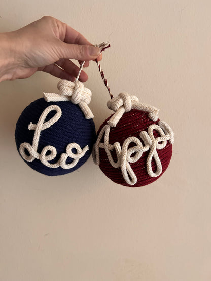 Palline di Natale in Tricotin con nome