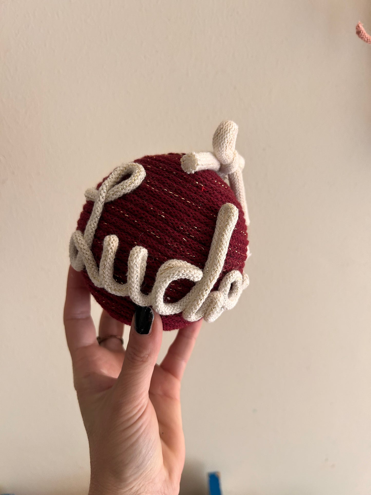 Palline di Natale in Tricotin con nome