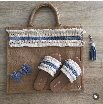 Ciabattina in Macramè mod. Camelia - MacraLu di Ludovica Mazzanti