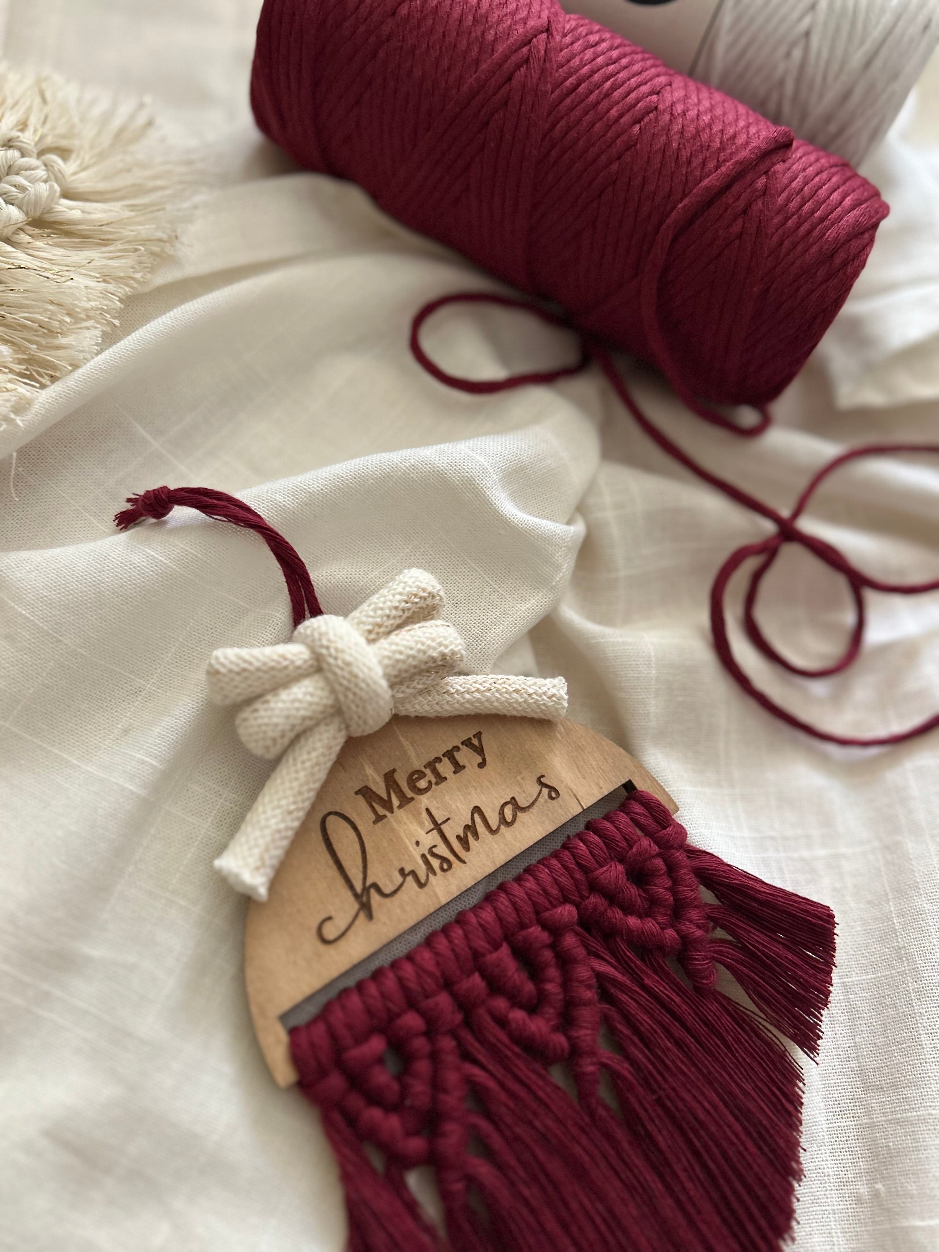 Pallina di Natale legno e macramè - MacraLu di Ludovica Mazzanti