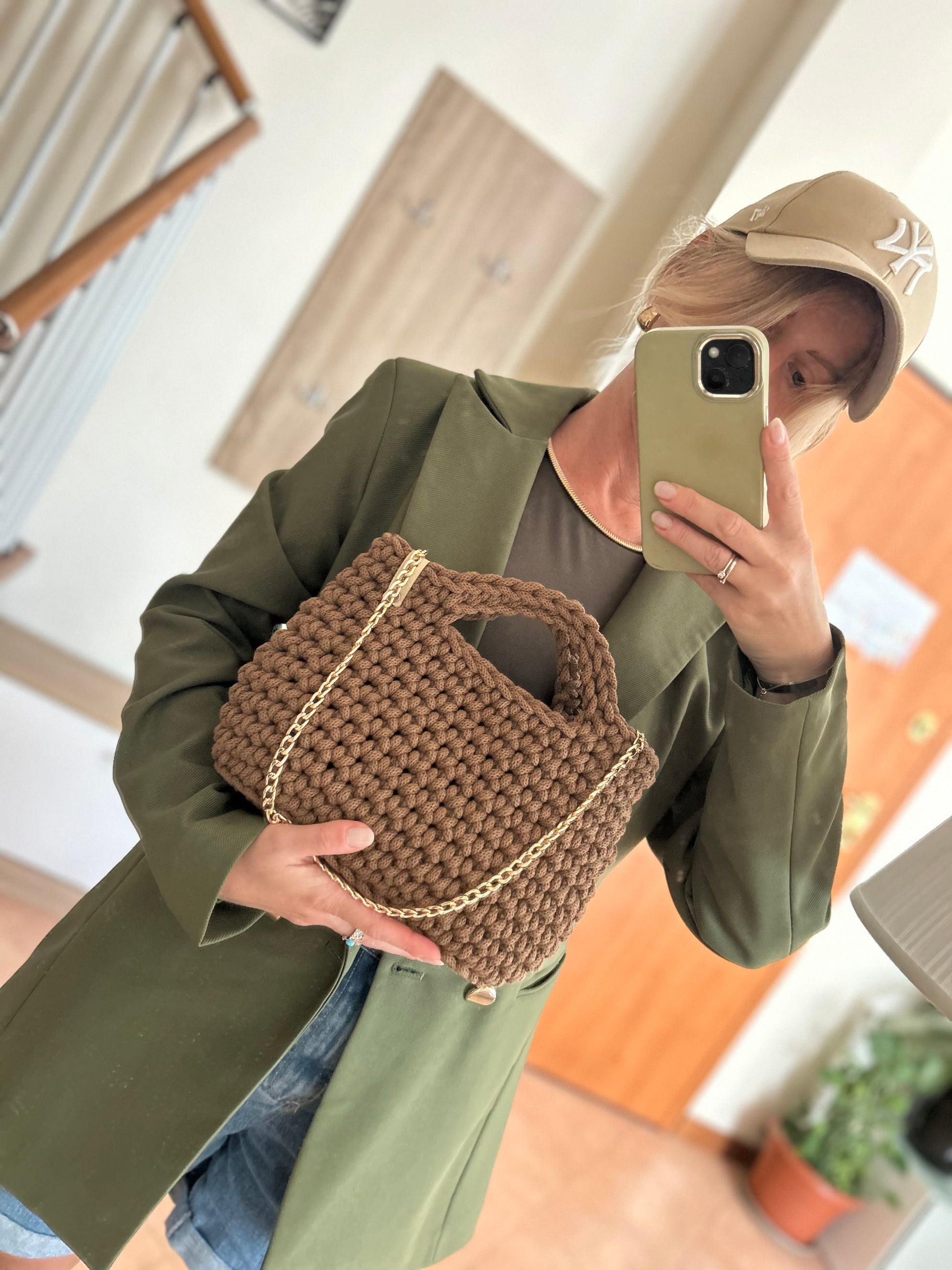 Camelia Bag colore Nut Brown - MacraLu di Ludovica Mazzanti