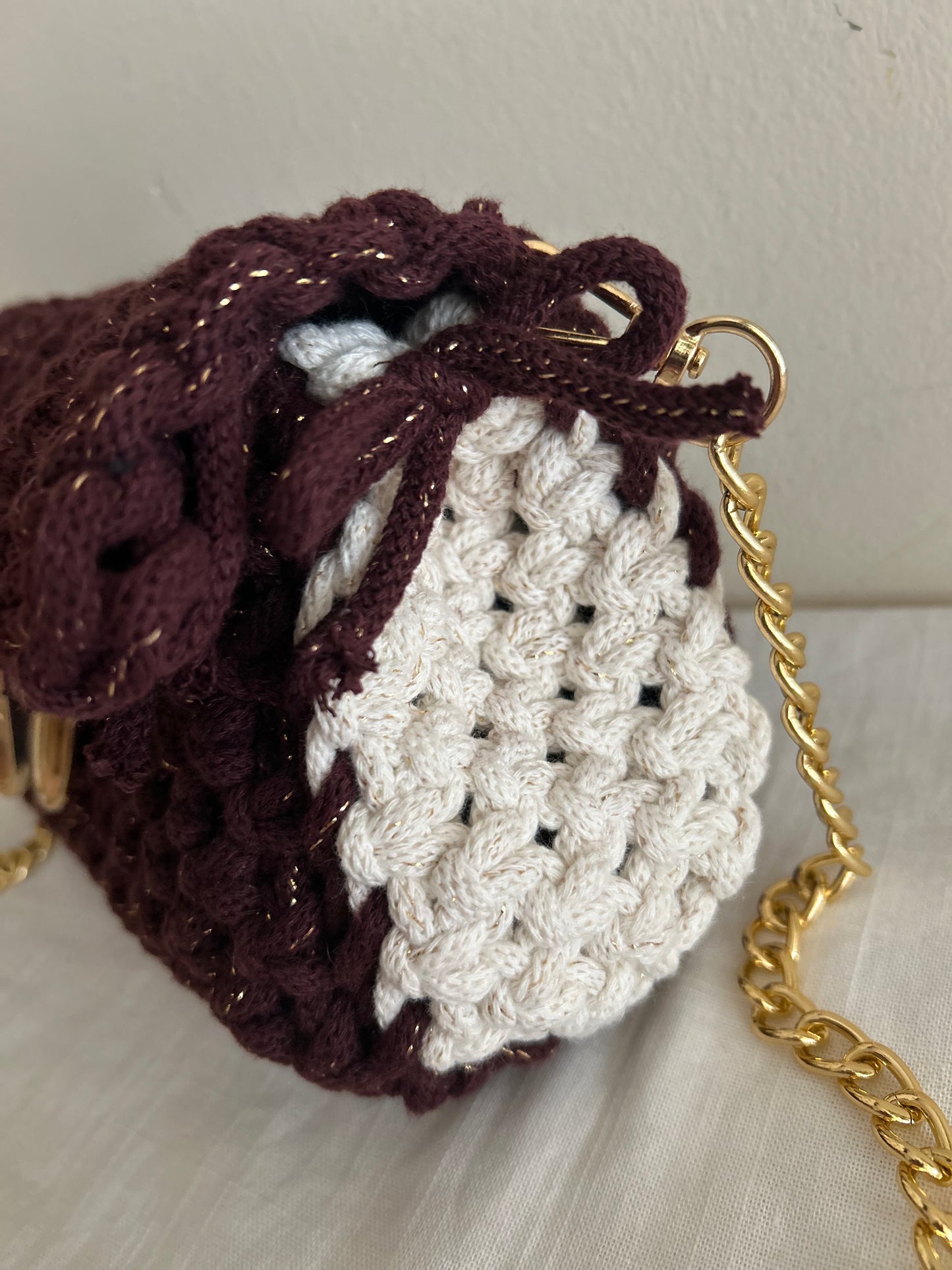 Borsa Ninfea in macramè - MacraLu di Ludovica Mazzanti