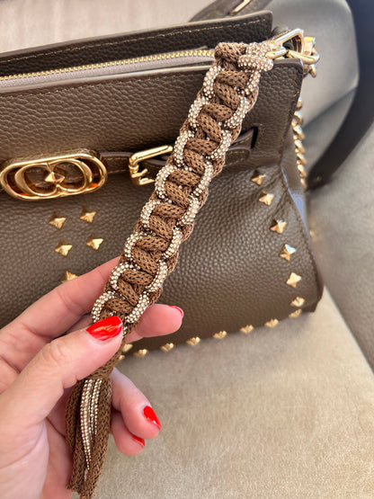 Portachiavi Infinity • Macramè con cordino strass - MacraLu di Ludovica Mazzanti