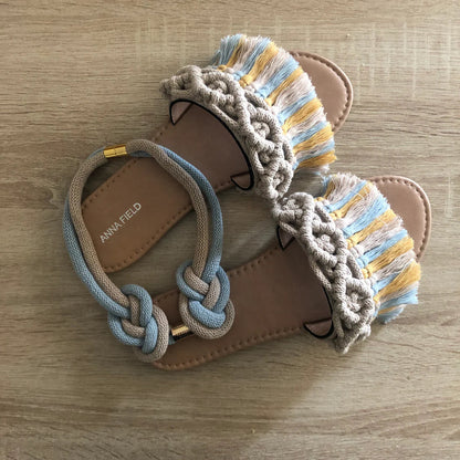 Ciabattina in Macramè mod. Mimosa - MacraLu di Ludovica Mazzanti