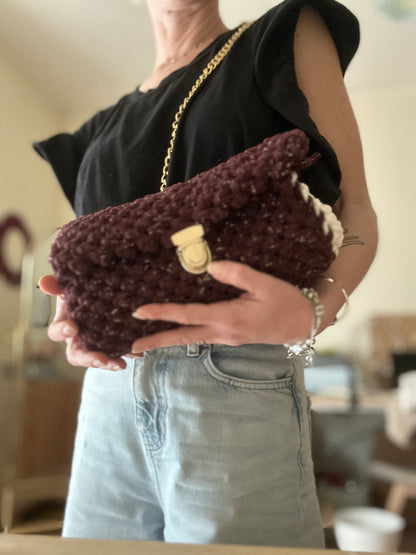 Borsa Ninfea in macramè - MacraLu di Ludovica Mazzanti