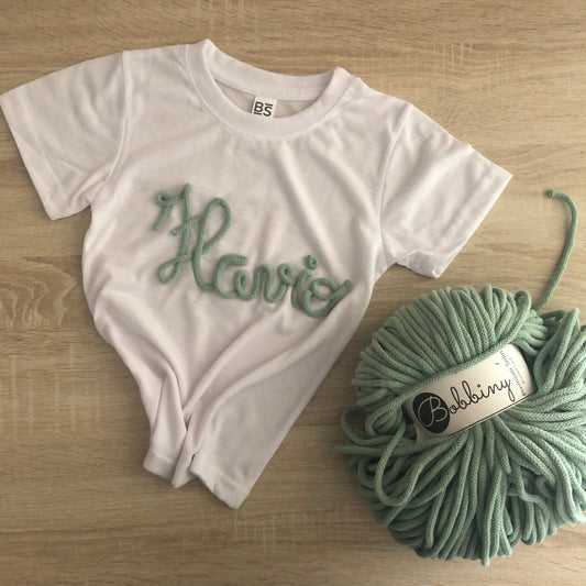 T-shirt con nome in Tricotin Bambini