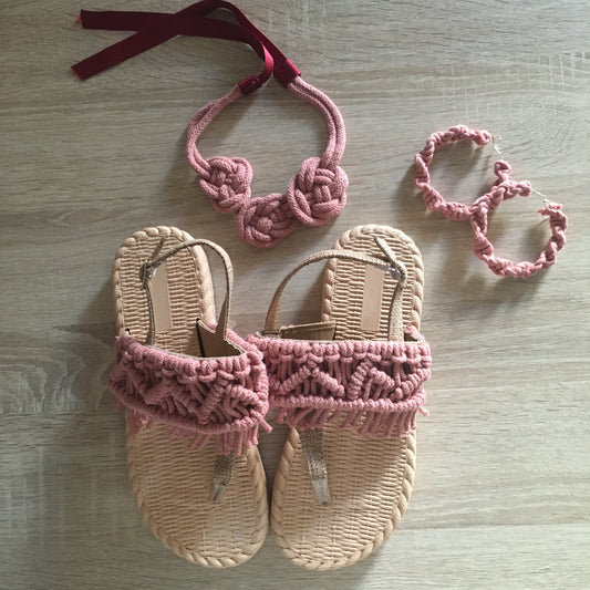 Macrame flip flops